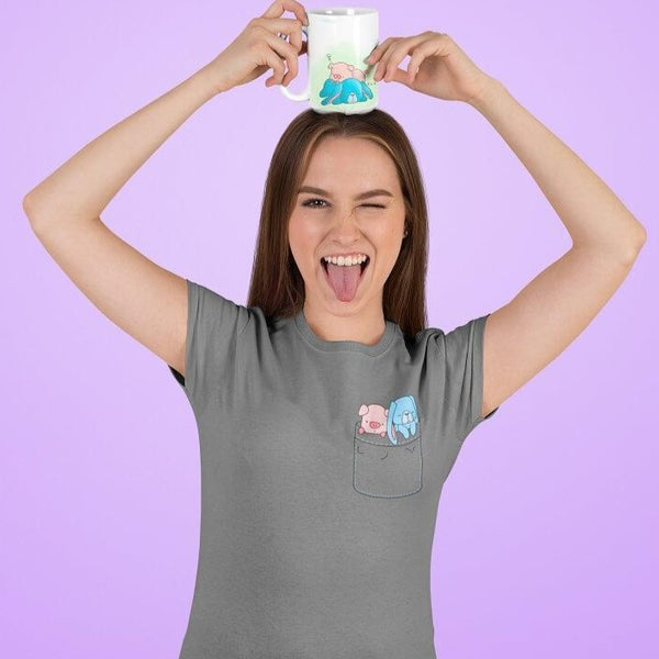 Pocket Pals, Heather Grey, Tshirt, Women/Men/Youth, Apparel, Barn Buds® Company