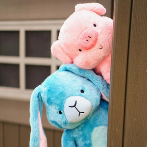 Barn Buds Company: Hamilton the Pink Pig Stuffed Animal Plush Toy, Eleanor the Blue Bunny Rabbit Stuffed Animal Plush Toy