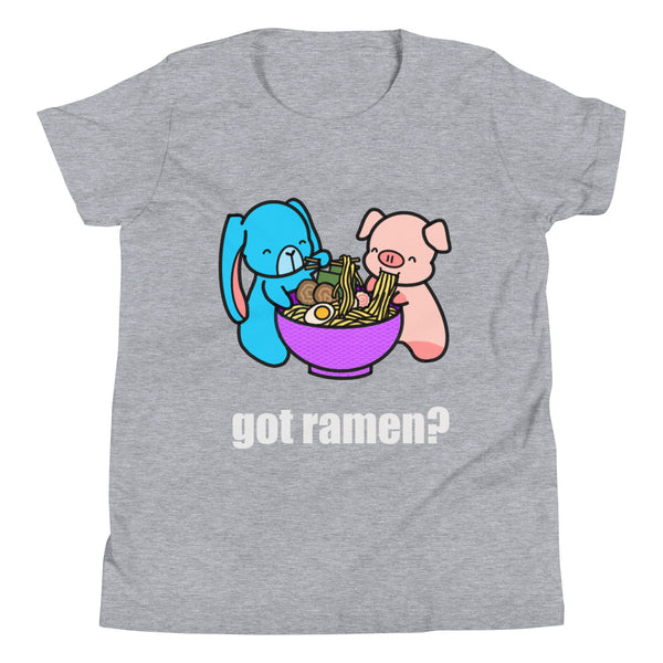 pig and bunny eating delicious ramen, got ramen cute t shirt foodies ramen lovers noodle lovers japanese chinese food foodies, perfect t shirts gift for all the ramen lovers around the world  athletic grey heather