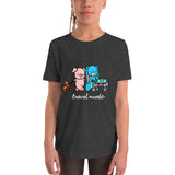 Pig and Bunny Adventure T-Shirt, Travel Mode, Adventure Begins ∙ Travel T-shirt, Vacation Shirt, Travelling, Happy Camper, Softstyle Unisex Tee Heather Dark Grey Youtth