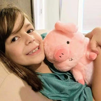 Hamilton the adorable cute pink stuffed pig and his new best friend!