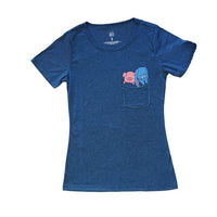 Pocket Pals, Heather Navy, Tshirt, Full View, Women/Men/Youth, Apparel, Barn Buds® Company