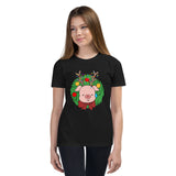 Hamilton the Pig - Christmas Wreath Youth T-Shirt