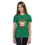Hamilton the Pig - Christmas Wreath Youth T-Shirt