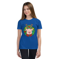 Hamilton the Pig - Christmas Wreath Youth T-Shirt